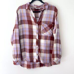 Sonoma Multicolor Plaid Flannel Button Up Long Sleeve Shirt Large